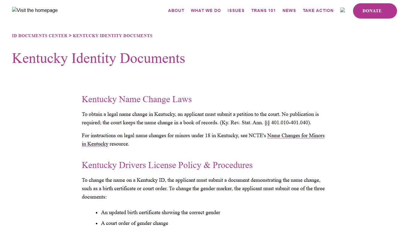 Kentucky Identity Documents A4TE